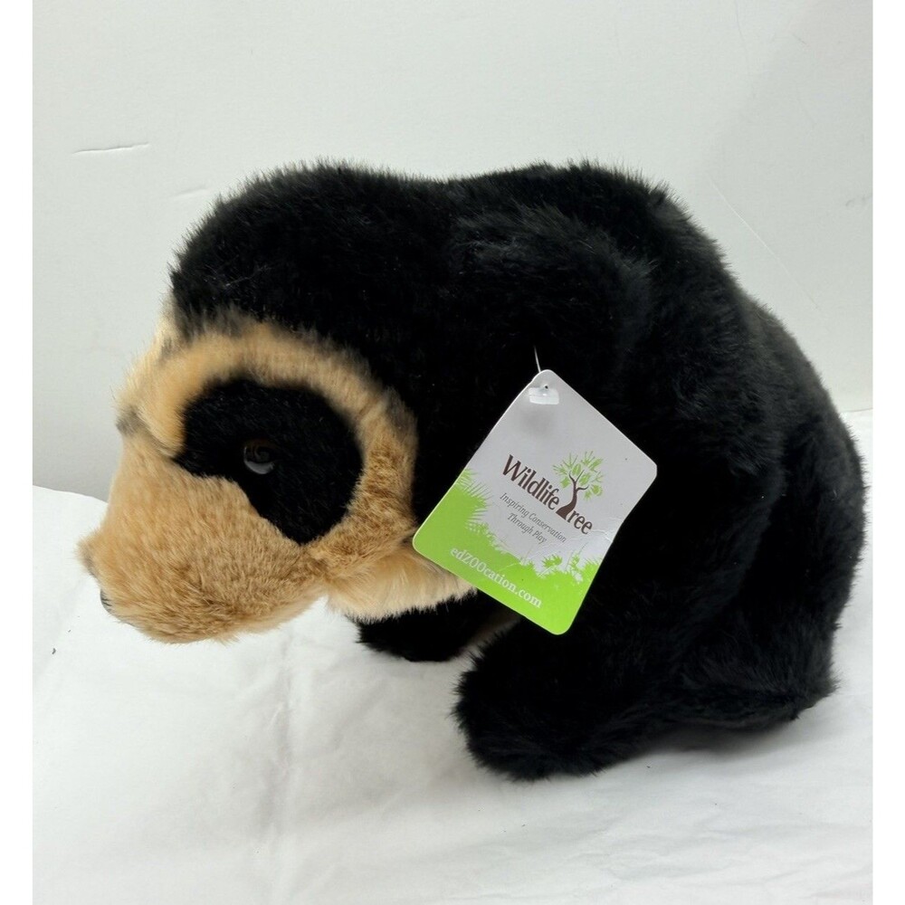 Wildlife Tree Andean Bear Soft 11" Black Plush Stuffed Animal Toy New w Tag